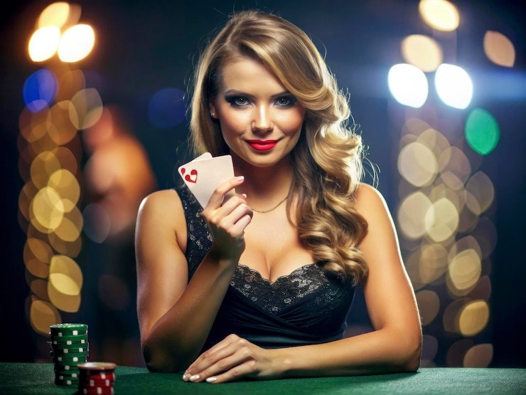 Caribbean Stud Poker table on 11 togel mobile showing live dealer, player hand cards, and betting interface